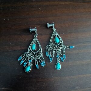 4 Gauge Surgical Steel Dangle Earrings